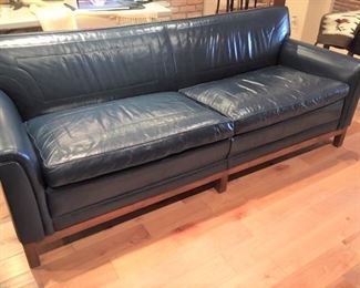 #263 Cobalt leather, 3-person sofa sofa (matching chair also available, sold separately)