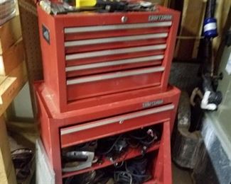 Craftsman tool boxes loaded with hand and power tools