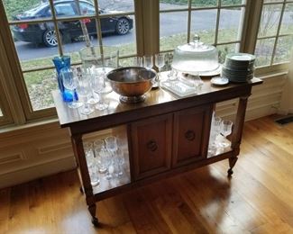 vintage server/bar (top flips open), on wheels