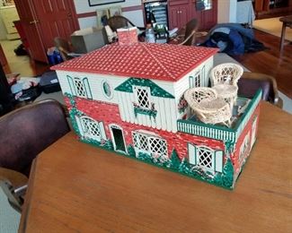 antique metal dollhouse