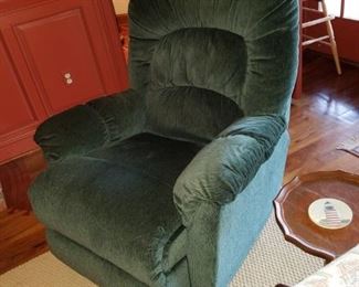 green cloth recliner