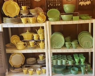 Yellow Ironstone, Jadeite, vintage kitchenware