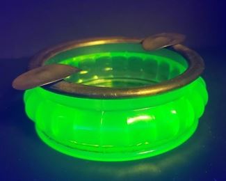 uranium glass ashtray
