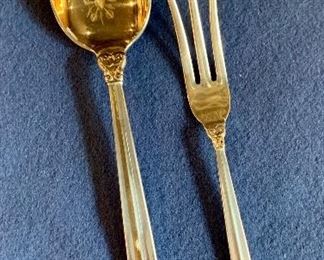 $ 50 Sterling Silver International Silver  "Royal Danish" Teaspoon and Lemon Fork. 
