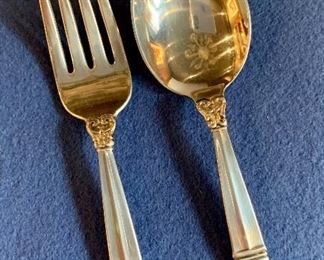 $65 Sterling Silver Child's spoon & fork.  International Silver.  Royal Danish.