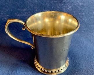 $100 Georg Jensen Child's Cup, Engraved; 3 in tall, 2 in diameter

