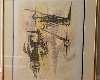 $900 Wilfredo Lam, "Untitled" (from Flight portfolio) 1971.  Edition 98/250.  Lithograph in colors on paper.  25.75 in  x 19.875 in.