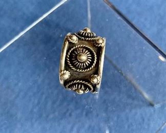 $55 J Morales banded ring.  Stamped "J Morales" on reverse. Approx size 8.  8.93g.