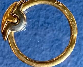 $1495 Vintage 18K gold Bulgari key ring, Stamped: BA  9136 750.  13.95 g. 