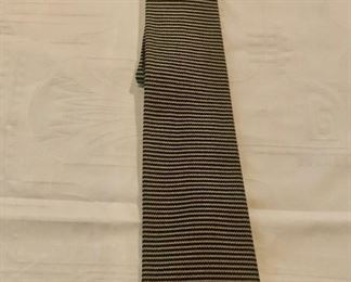 $30 Zegna Striped Silk Tie (black, grey, tan)
