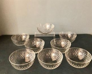 $160 Baccarat “Paris” pattern dessert bowls set of eight 2.5H 5”D 