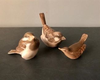 Royal Copenhagen set of three porcelain birds #1510, #1504 and #1081 $30