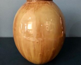 $120 early 20th century Villeroy & Boch drip-glaze vase (Luxembourg) #330 9.75”H 3.5”D