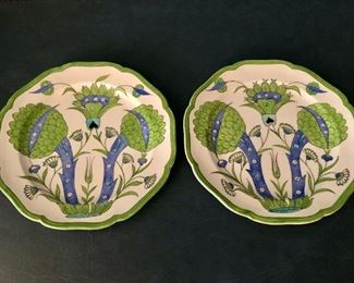 $24 set of two ceramic plates made in Italy (one plate has a chip on the rim)