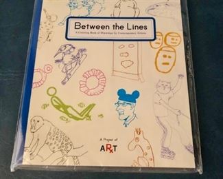 $15 Between the Lines coloring book with drawings by contemporary artists (unwrapped)