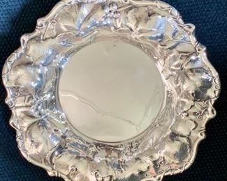 $460 Sterling Silver magnum wine coaster / bowlRepurpose this vintage sterling silver bowl by Whiting.
8.75 in
Stamped “7118” ; “”sterling”
Marked with Whiting Silversmith mark
230g