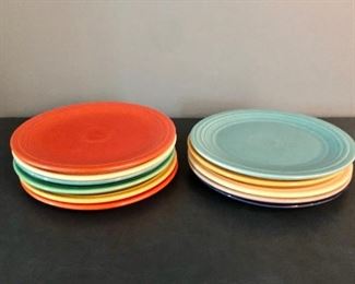 $110 Vintage Fiestaware luncheon plates, set of 11 9.25”D
