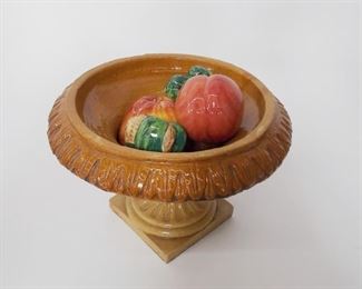 20th C Italian ceramic urn with fruits.
