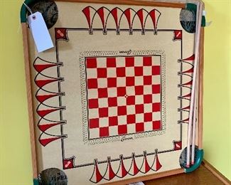 Vintage Carrom Checkers Chess & Other Game Board