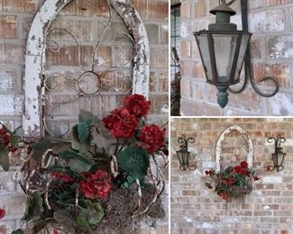 Wire & Wood Hanging $25 - Hanging Lantern Style Candle Holder $12 each