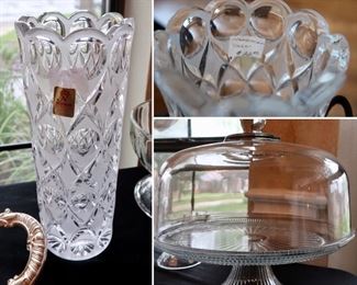 Nachtman Crystal Vase $22 - Cake Stand $18