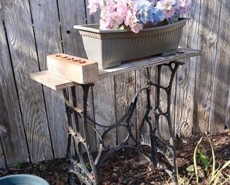 Antique Sewing Machine Base - $20