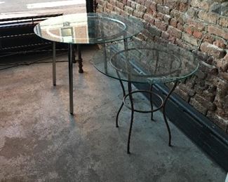 Wrought iron tables glass topped tables