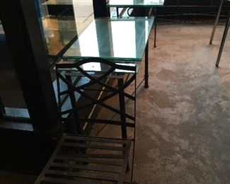 Metal folding chairs tables vintage 