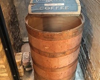 Advertising wooden barrel