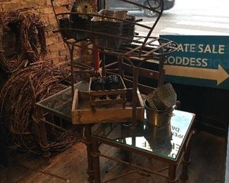 Garden seating grapevine leafs wreaths