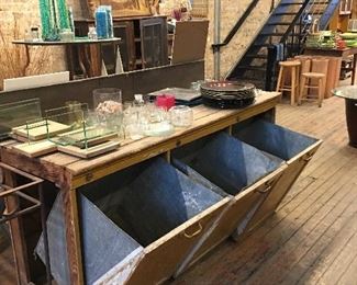 Hutch flour bin painted country 