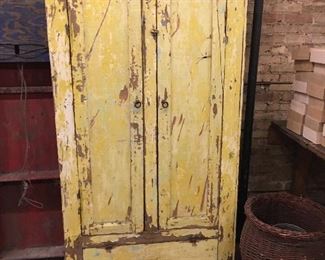 Mustard paint cabinet 