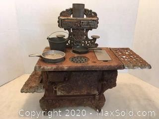 Antique Royal Cast Iron Stove deluxe 1890 salesman sample.