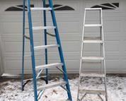 One Werner 8-foot, and one Keller 6-foot, aluminum folding ladders