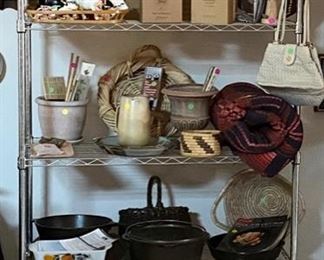 Cast iron, Cow collection, pottery, baskets, Willow Tree