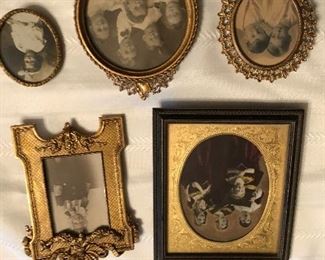 Large picture is colorized photo. All frames and photos are from early 1900’s