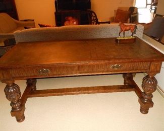 Antique partner desk with 4 drawers. This desk is in excellent condition!  Even more stunning in person!!