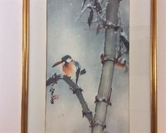 "Snow Bird" by Henry Wo Yue-kee, 19 1/2" x 30 1/2".