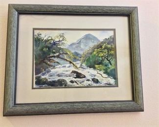 Mountain Creek Westland New Zealand Original Watercolor by Pat Lindbom, 16 1/2" x 13 1/2".