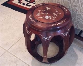 Asian Wooden Garden Stool and or Side Table