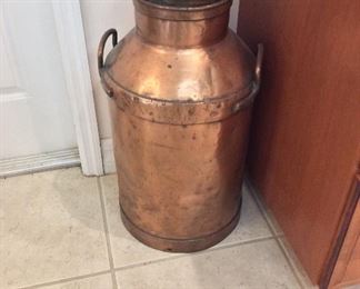50 L Copper Milk Can, Argentina, 27" H.