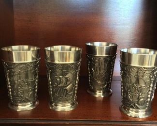 Rein-Zinn Pewter Cups, 4 1/2" H.