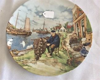 Handpainted Plate from Holland, 8" diameter. 