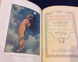 The Story of Hiawatha Adapted from Longfellow by Winston Stokes with the original poem, Illustrated by M.L. Kirk, Frederick A. Stokes Company, 1910.