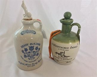 Whiskey Jugs, 10" and 8 1/2" H.