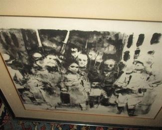 Jack  Levine Lithograph of Warsaw Ghetto