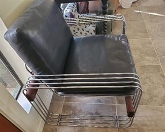 1920s chrome, leather and Ironwood Art Deco Chair