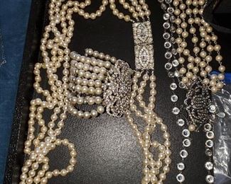 1920'S PEARLS AND RHINESTONES EVERYWHERE...WOW....THESE ARE TRULY JAW DROPPING AND GENUINE!