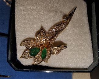 JADE AND DIAMONDS AND 14KT