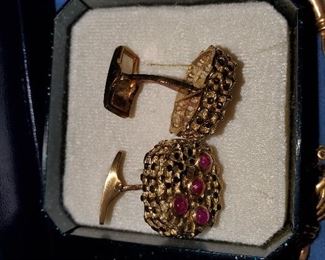 18KT DECO CUFF LINKS